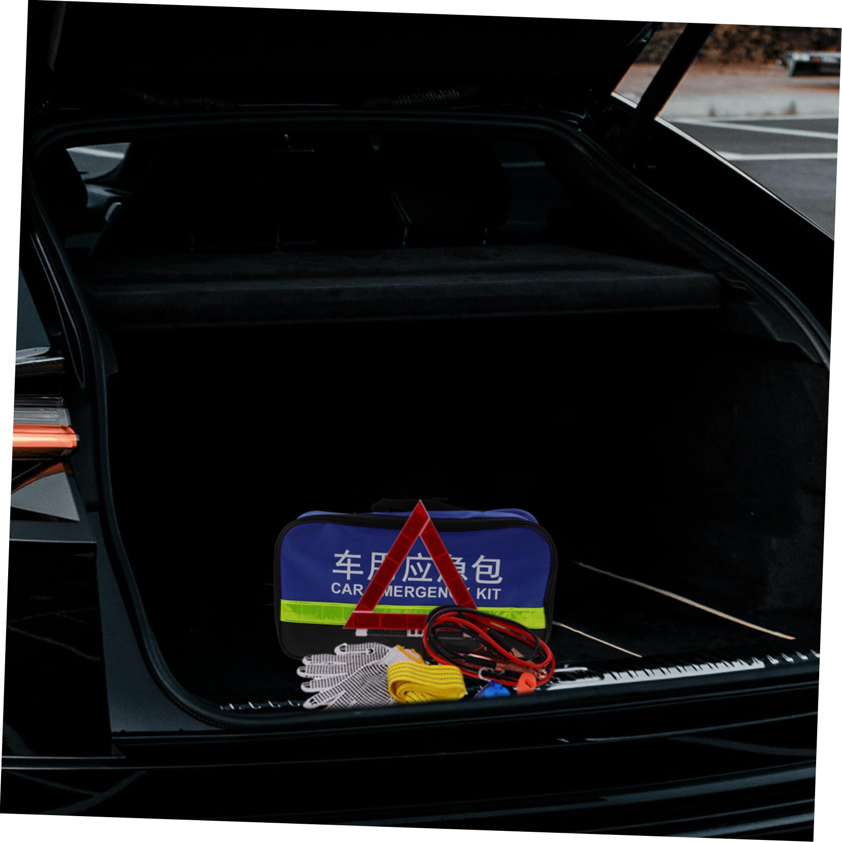 Kit di Emergenza Auto, Set, Multiuso in Abs, Gomma, Metallo e Tessuto, Pratico per Ispezioni Veicolo e Soccorso Stradale