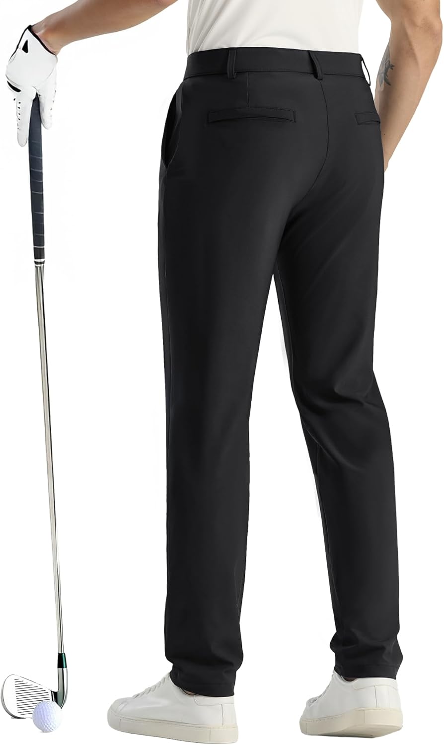 MIER Men's Stretch Golf Pants - 30" Lightweight Work Dress Pants, Classic Fit Casual Slacks Business Trousers with Pockets - Image 3