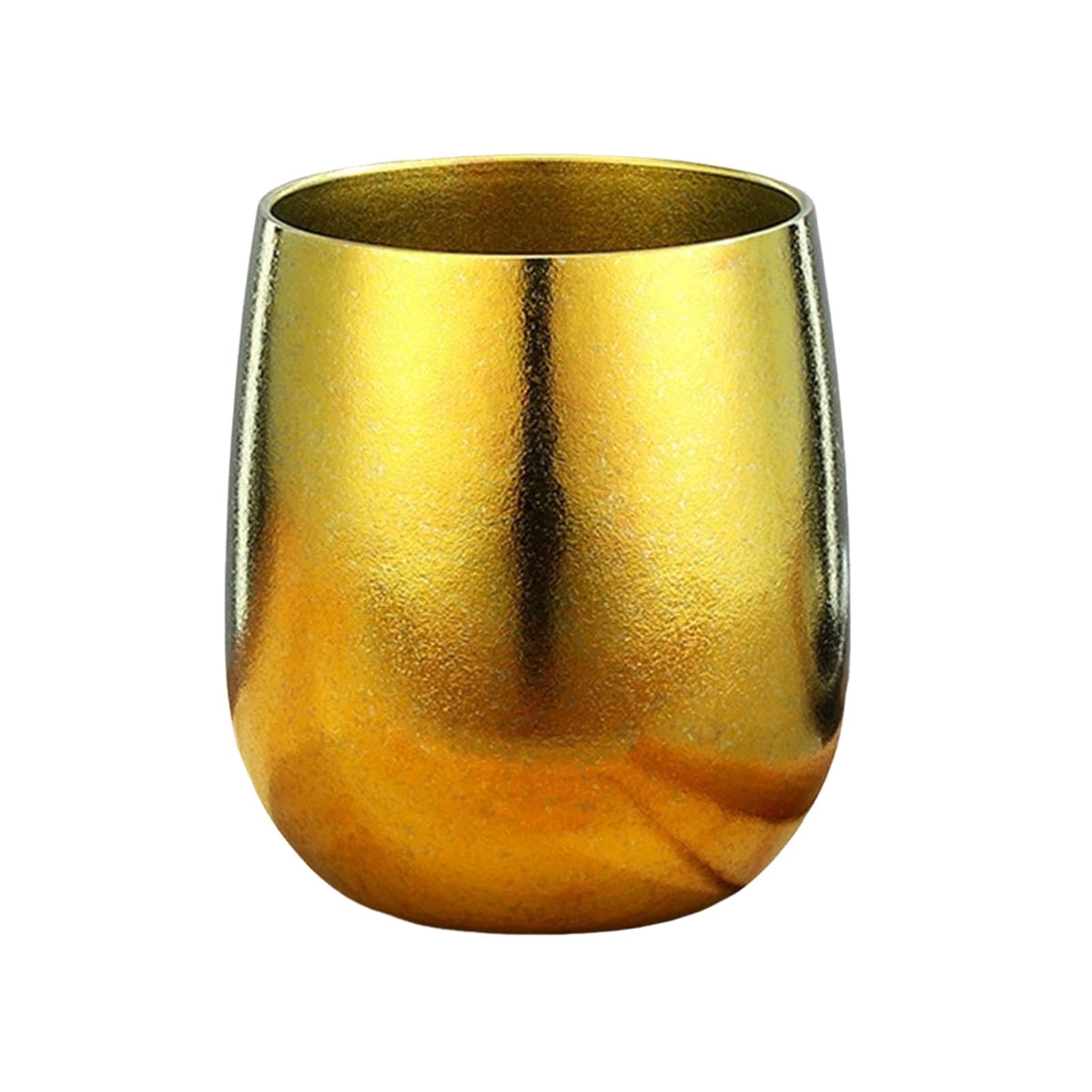 Pure Cup, Double Layer Vacuum Insulated Tumbler with Iced Electroplated Finish, 260ml Egg Shape Camping Mug for Outdoor