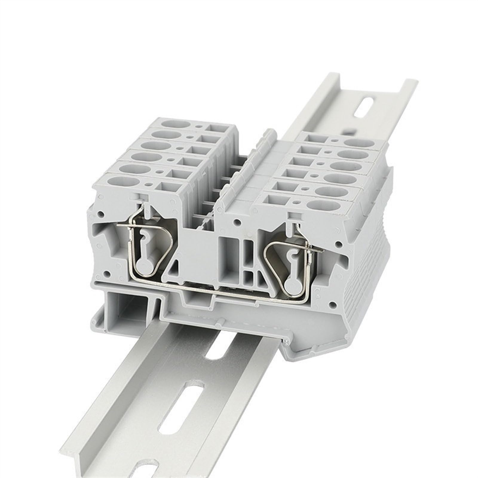 Cavo elettrico connettore ST6 10 pezzi gabbia a molla 6mm cablaggio passante spina for cavo ST 6 morsettiera su guida Din(Grey)