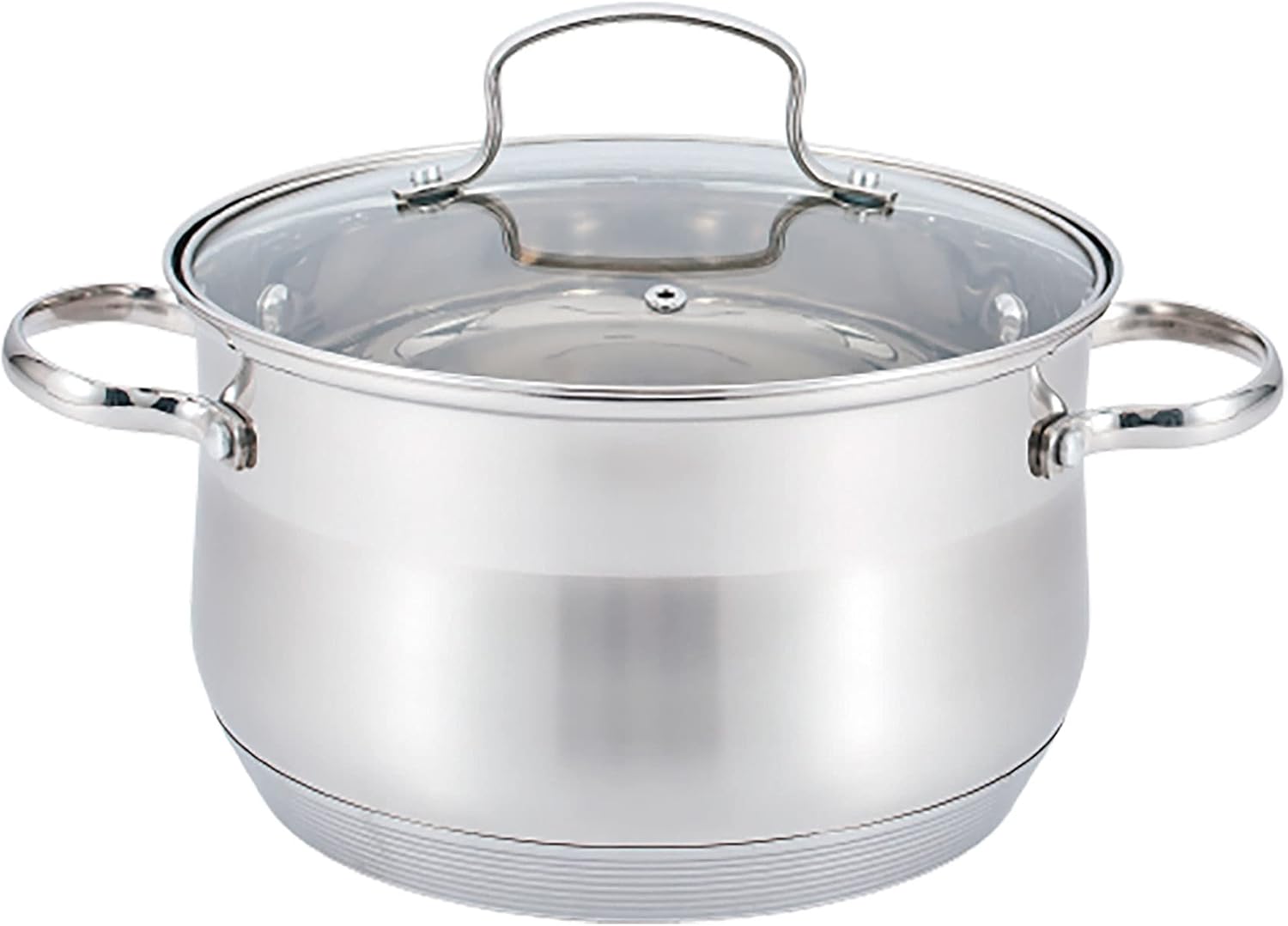 Maestro MR-3512-6M Stainless Steel Cookware Set, 6 Pieces, Induction, 3 Saucepans, 3 Glass Lids, Suitable for All Types of Cookers, Dishwasher Safe