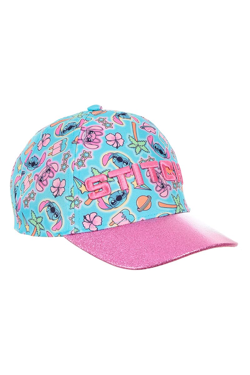 Disney Stitch Gorra de Béisbol Purpurina 3D Tropical para Niñas