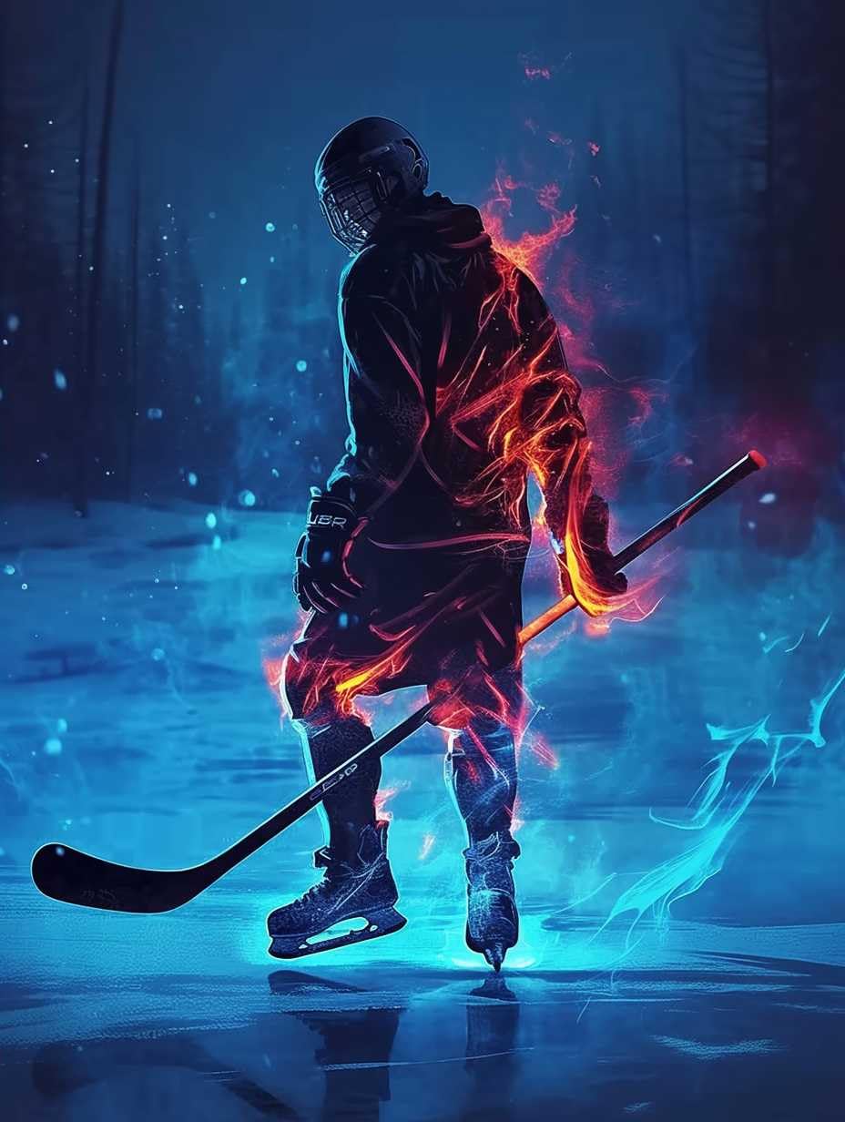 "Hockey: The Game Never Ends" 300-Piece Wooden Jigsaw Puzzle For Adults & Kids - Sports Themed Puzzle For Home Decor & Gifts