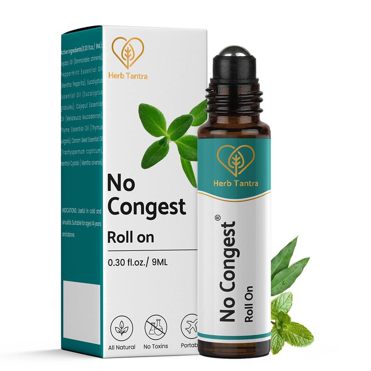 Herb Tantra No Congest Roll On for Block Nose (9ml) -