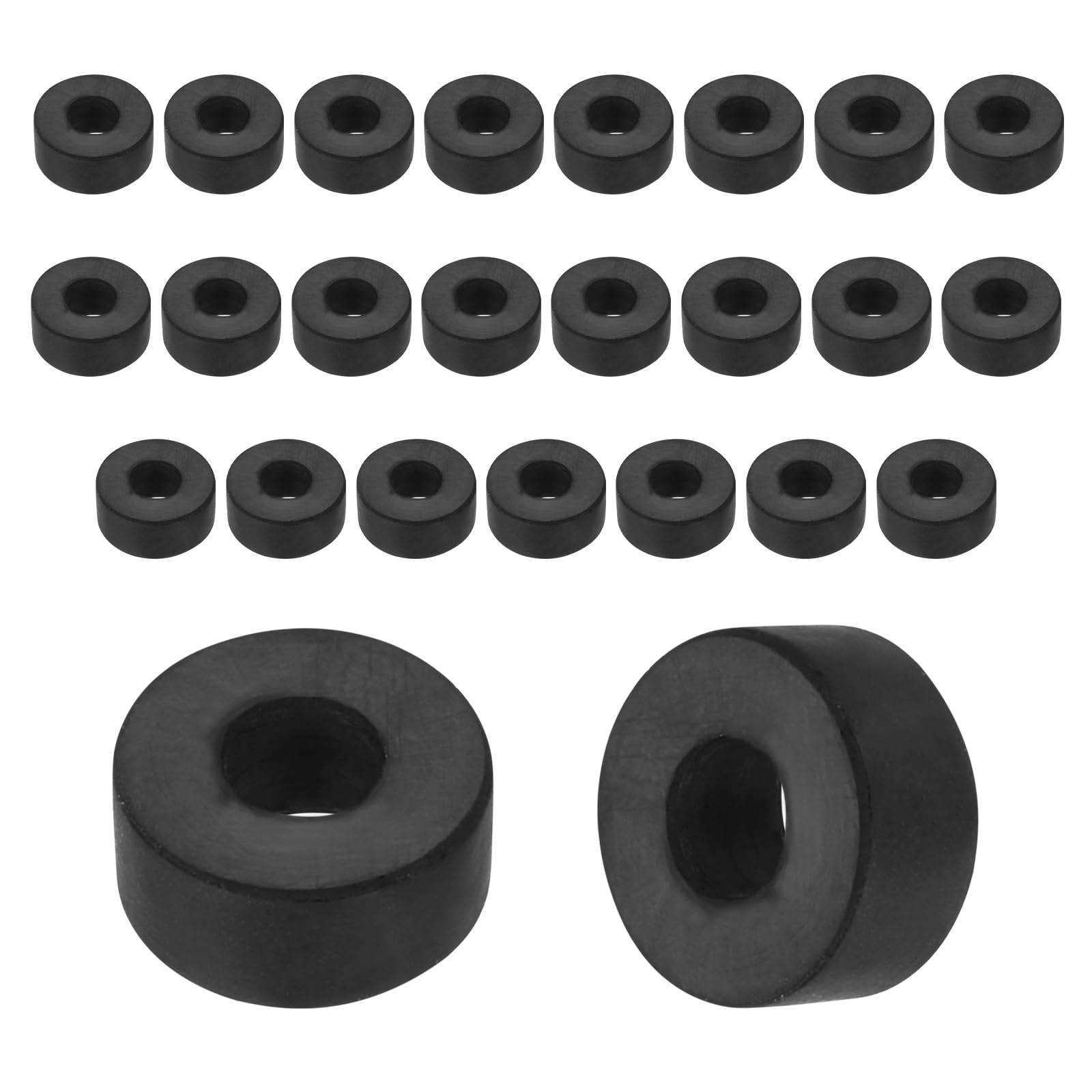 sourcing map 5Pcs Black Round Rubber Spacers, 35mm OD, 10mm ID, 15mm Thick