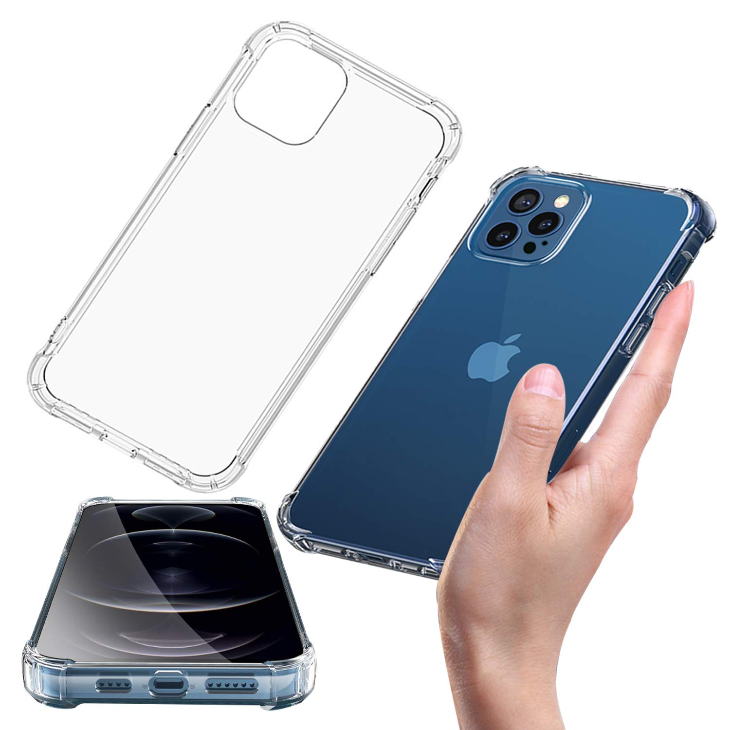 Wolyhai Compatible for iPhone 12 Pro Max 6.7-Inch Case, Transparent Ultra-Thin Fit Anti-Fall Soft Silicone TPU Bumper Cover, Anti-Scratch, Shock-Proof Anti-Yellow Protective Shell 2020