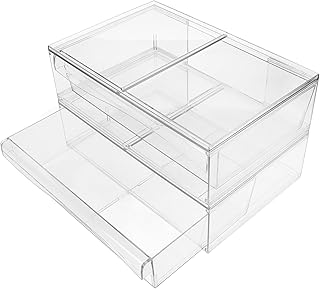 Stackable 2pcs Acrylic Makeup Organizer Drawe...