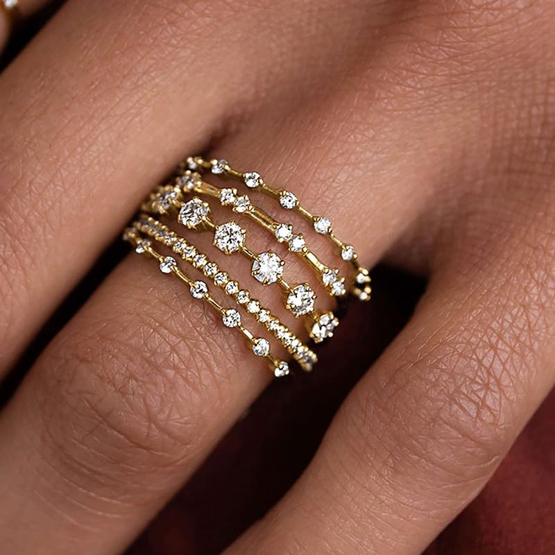 1pc Multi-line Exquisite Design Rings for Women Exquisite Light Luxury Rings Daily Life Dating Decor For Prom Party