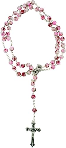 Vista 21 de Venerare Rosario católico de cuentas de vidrio - Multicolor