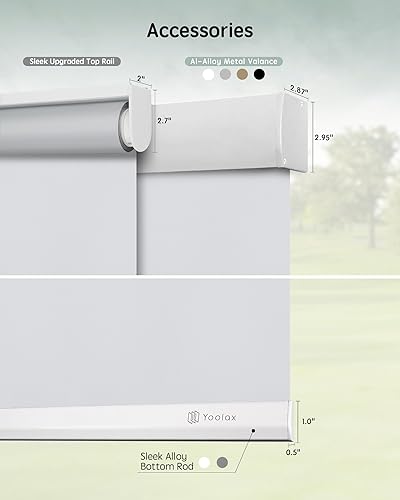 Miniatura 18 de Yoolax Persianas motorizadas con control remoto, persianas inteligentes opacas para ventanas, persianas enrollables motorizadas, persianas Tela