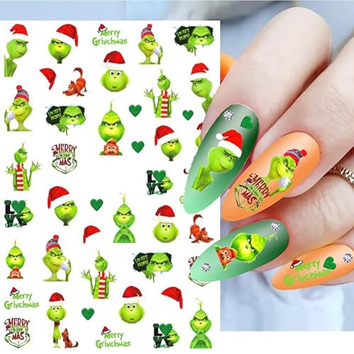 Miniatura 5 de Calcomanías de arte de uñas de Navidad, diseño autoadhesivo 3D, suministros de calcomanías de uñas de Navidad, árbol de Navidad, copos de nieve,