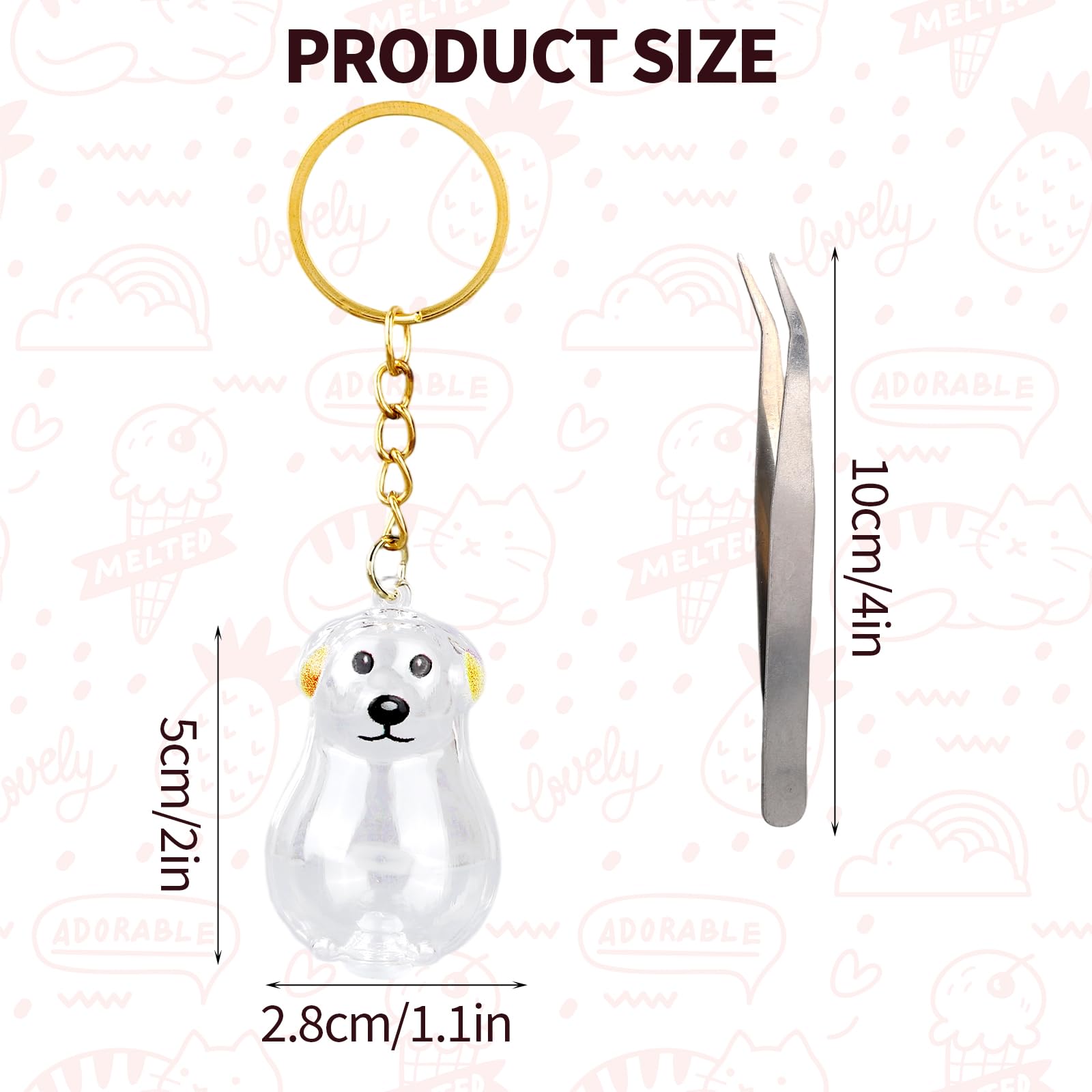 Penitue 2pcs Dog Hair Collector Keychains - Image 2