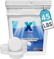 Vista 1 de XtremeClear 45 libras de tabletas de cloro, tabletas de cloro para alberca y spa de 3 pulgadas de larga duración, tabletas de cloro de disolución