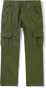 Boys Camo Cargo Pants – 8-Pocket Military Style Hiking Trousers For Outdoor & Casual Wear