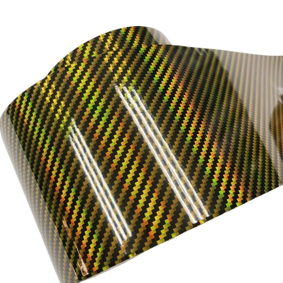 Film vinyle fibre de carbone or 10cm x 8m rouleau thermoformable sans bulle