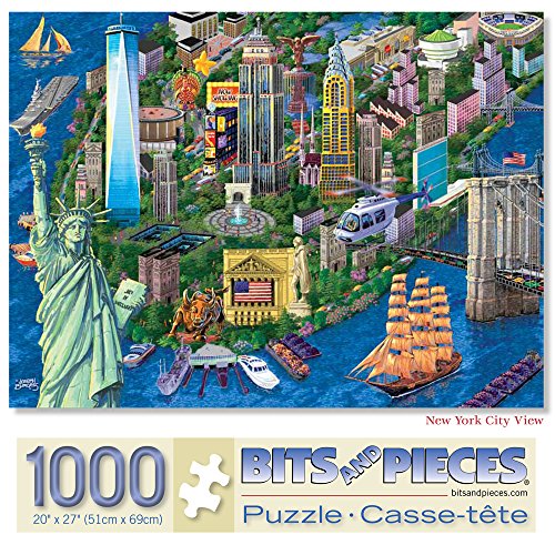Bits and Pieces – Rompecabezas New York City View para adultos – Skyline Estatua de la Libertad por Joseph Burgess (1000 piezas 20" x 27") miniatura 2