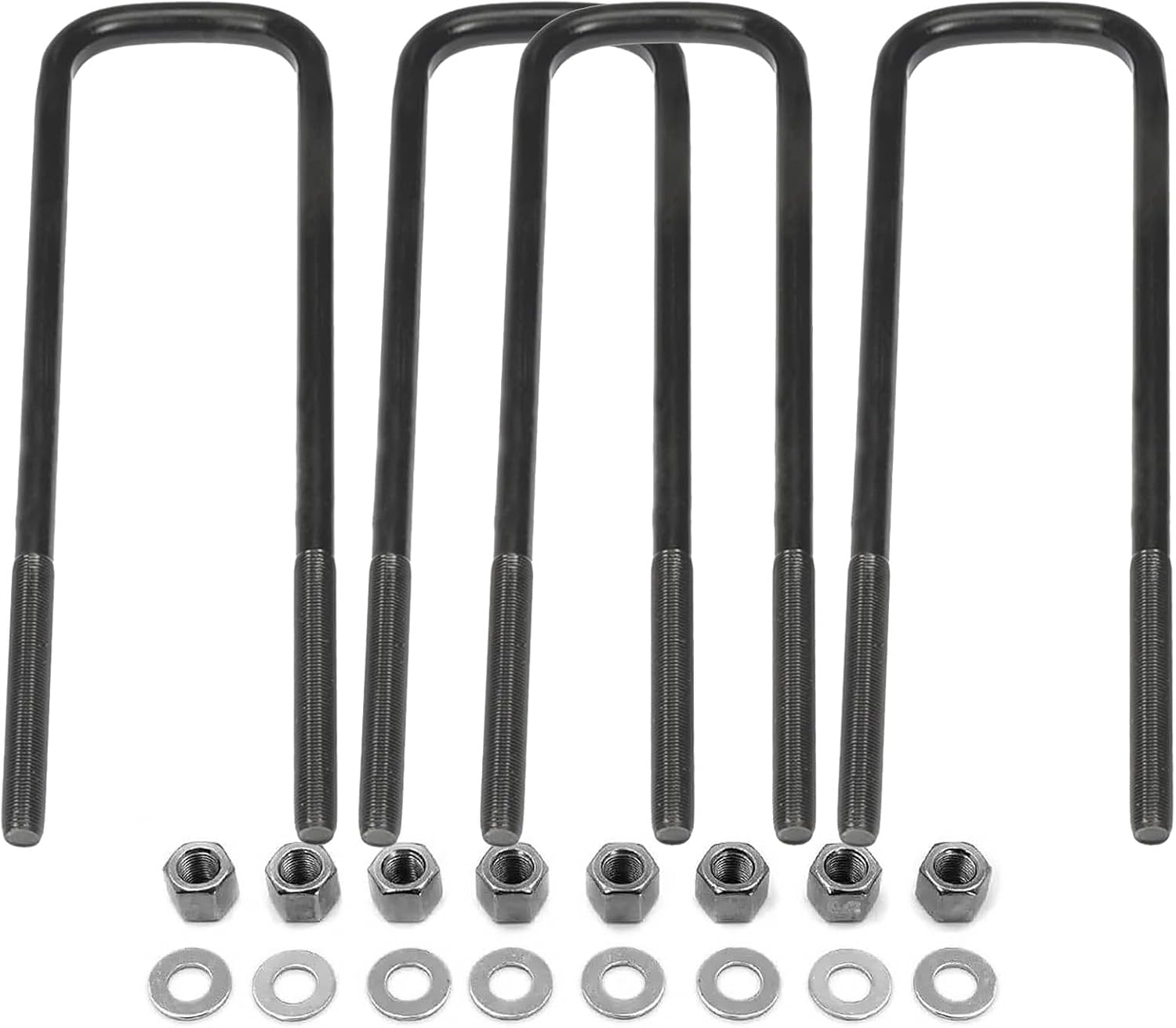 BST BSSP Rear Leaf Spring Axle Square U-Bolt Kit 2.5" Wide Leaf Springs for 1995-2023 Toyota Tacoma Tundra 12.5" Long 9/16" Dia with Hardware