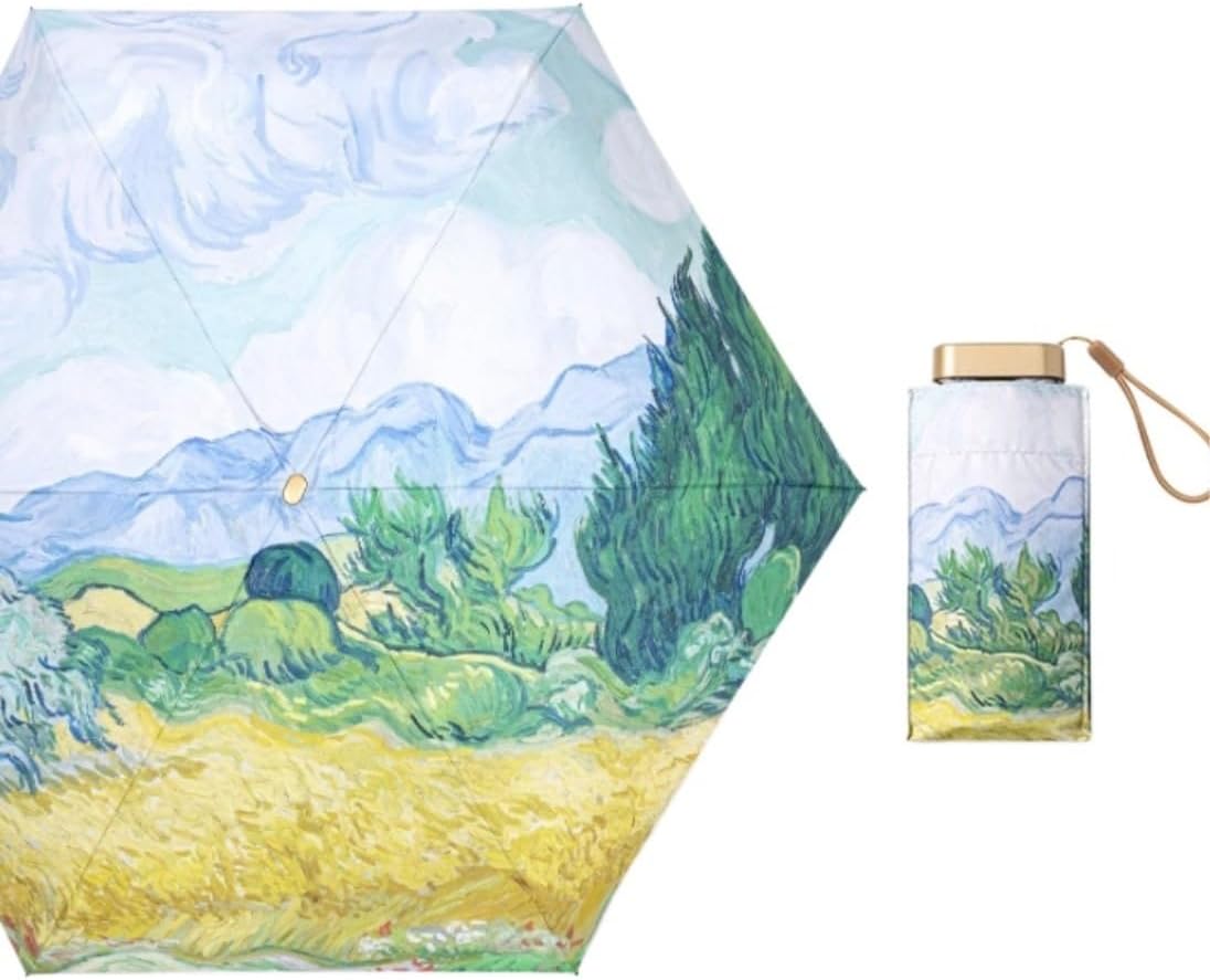 Portable Umbrella for Travel Sun Umbrella Female Retro Wind and Rain Dual-use Sun Umbrella Sun Protection Umbrella Umbrella Folding Umbrella Outdoor(C)
