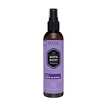 HASK Thickening BIOTIN 5-in-1 Leave In Conditioner Spray for all hair types, color safe, gluten free, sulfate free, paraben free - 6 Fl Oz