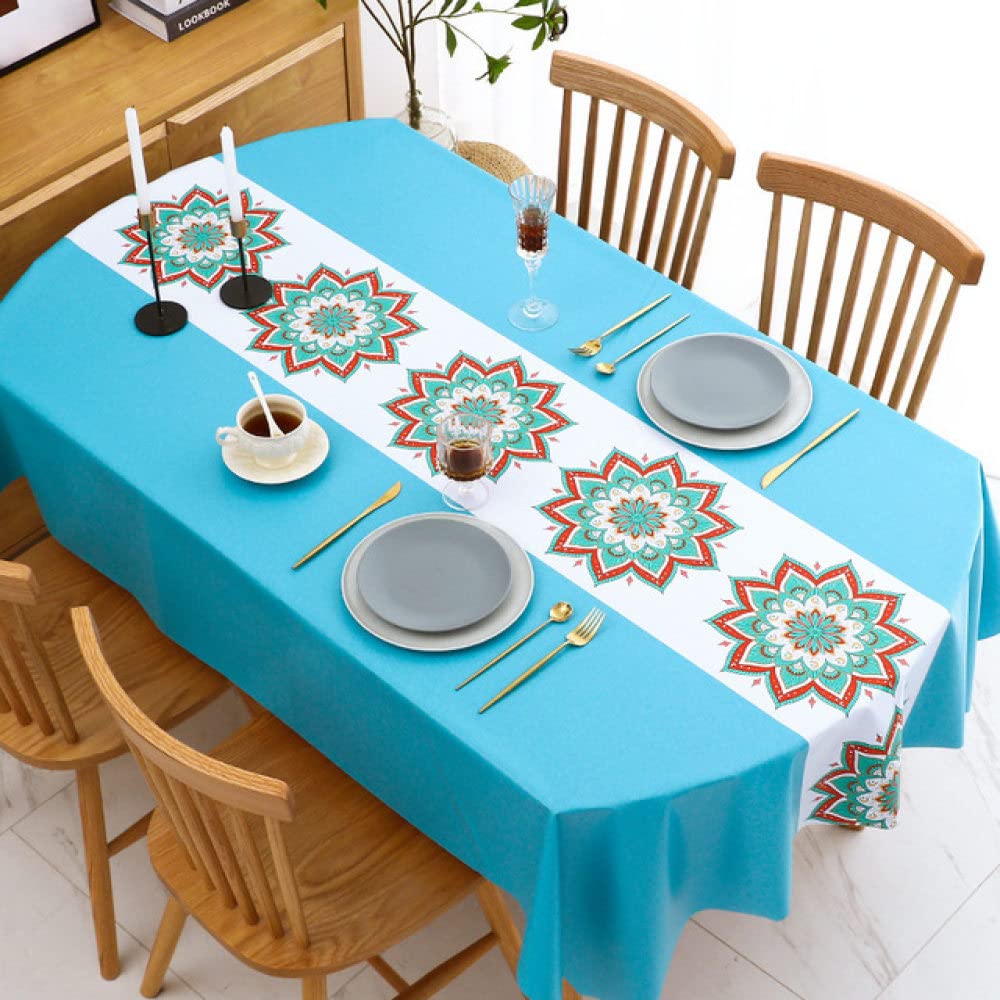 Nappe cuisine étanche géométrique rectangulaire 100x160cm, tapis pique-nique couverture table