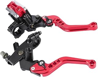 Motocicleta Freno Manetas 1 par de palancas Freno y Embrague universales para Motocicleta 7/8" (22 mm) para depósito Cilindro Maestro, Color Rojo