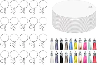 80pcs Keychain Making Kit with Assorted Tassels Aluminum Key Chain Accessories