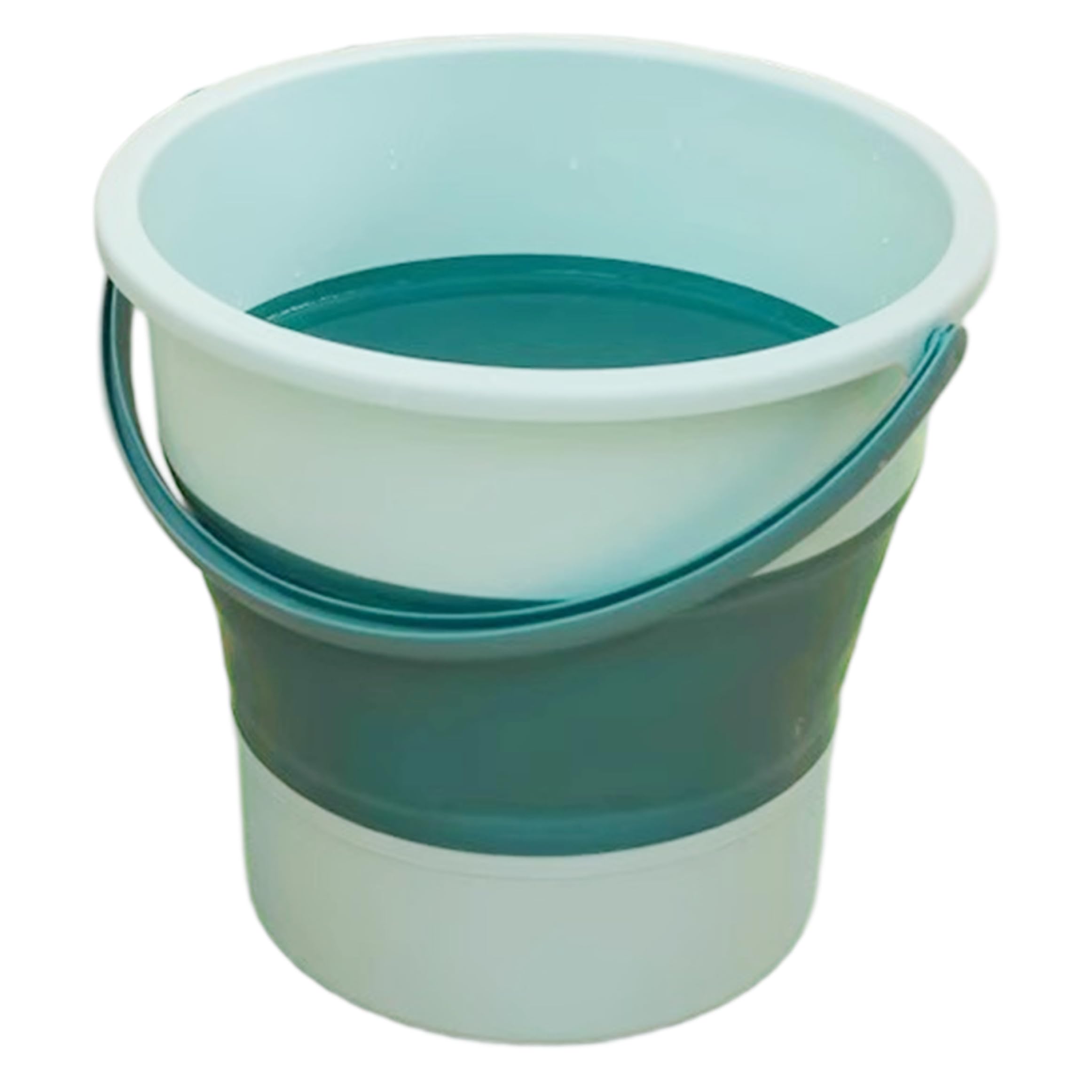 Secchio pieghevole, secchio pieghevole da 17 litri con manico per feste in spiaggia, campeggio - verde chiaro (4, 13 pollici chiuso).
