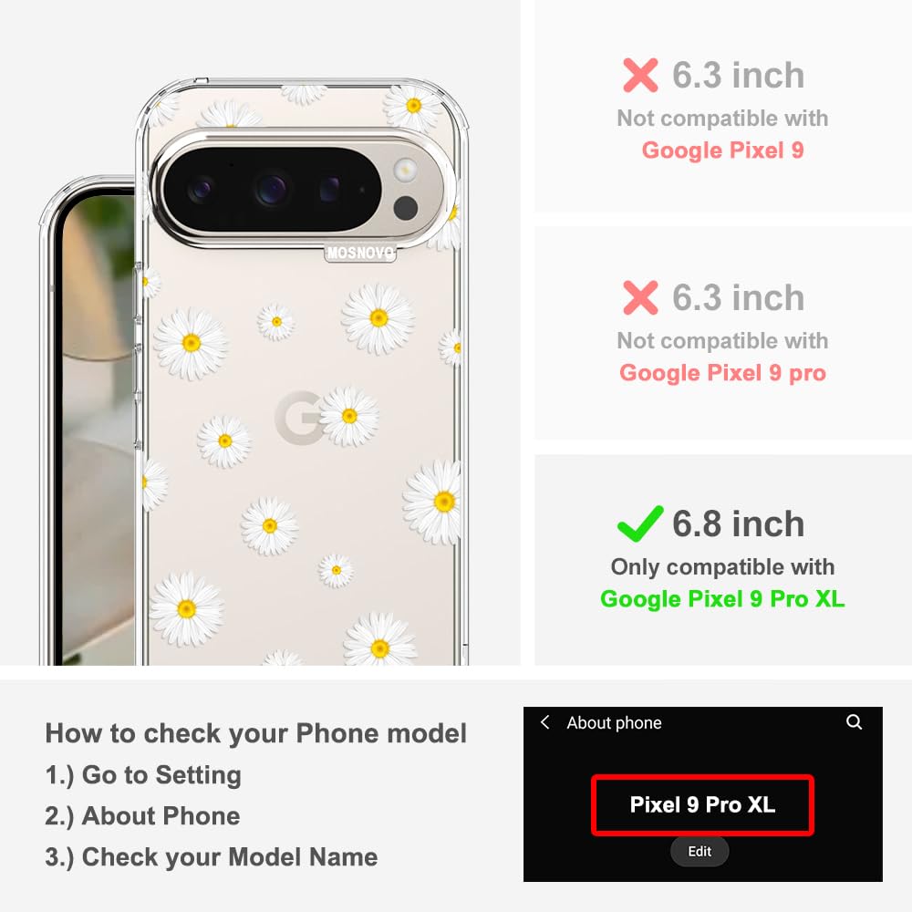 MOSNOVO Case for Google Pixel 10 & Pixel 10 Pro, [Buffertech 6.6ft Military-Grade Drop Protection] [Anti Peel Off Tech] Clear TPU Bumper Phone Case Cover Design - Cute Cherry — view 22