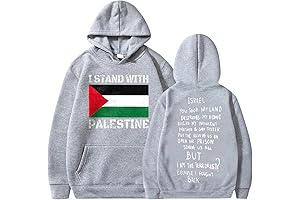 I Stand with Palestine Hoodie, Pray for Gaza Pullover Tops, Palestine Flag...