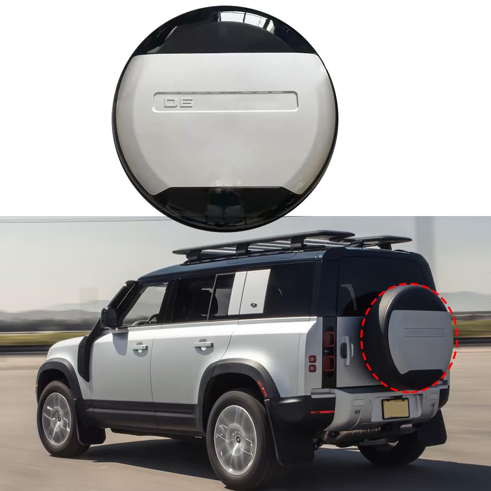 FTAPACCE Spare Tire Cover Portecor Fits for Land Rover Defender 90 110 130 2 Door 4 Door 2020-2026 ABS Plastic (Silver Glossy Black)
