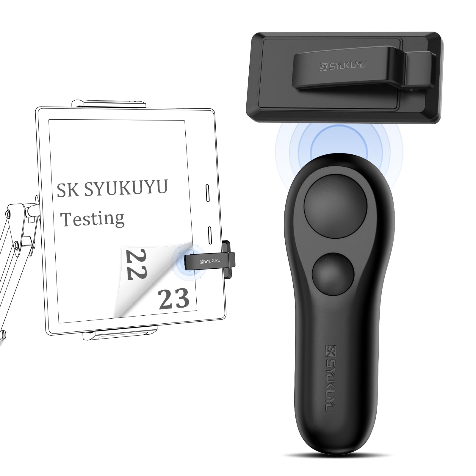 SK SYUKUYUPage Turner for Kindle Paperwhite Oasis Kobo eReaders Accessories, RF Remote Control Page Turner Clicker for ipad Tablets Reading Novels Comics, Remote Camera and Video Button(Black)