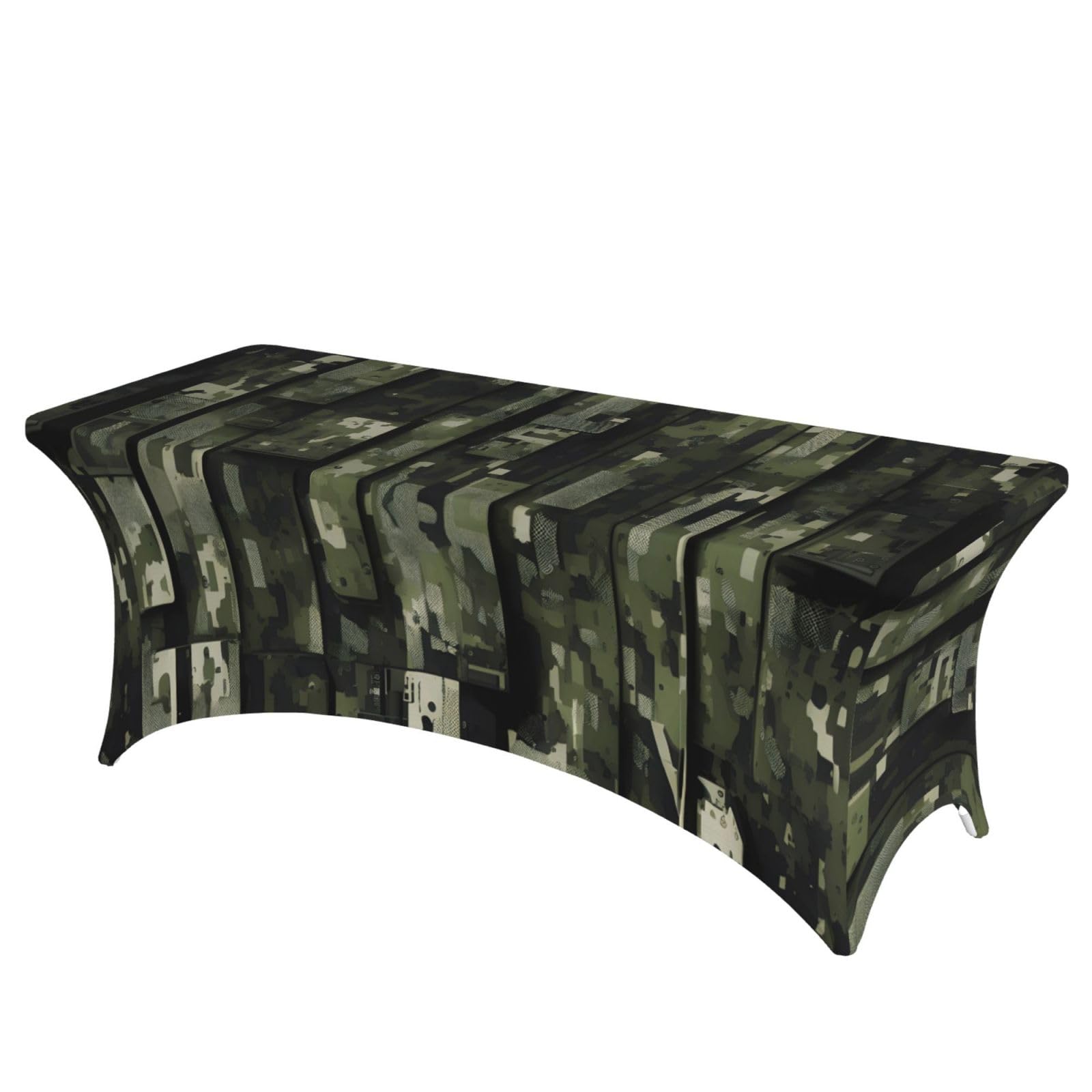 AYYQWE Digital Camo Print Elastic Rectangular Tablecloth For Banquet Outdoor Picnics Office Table Cover