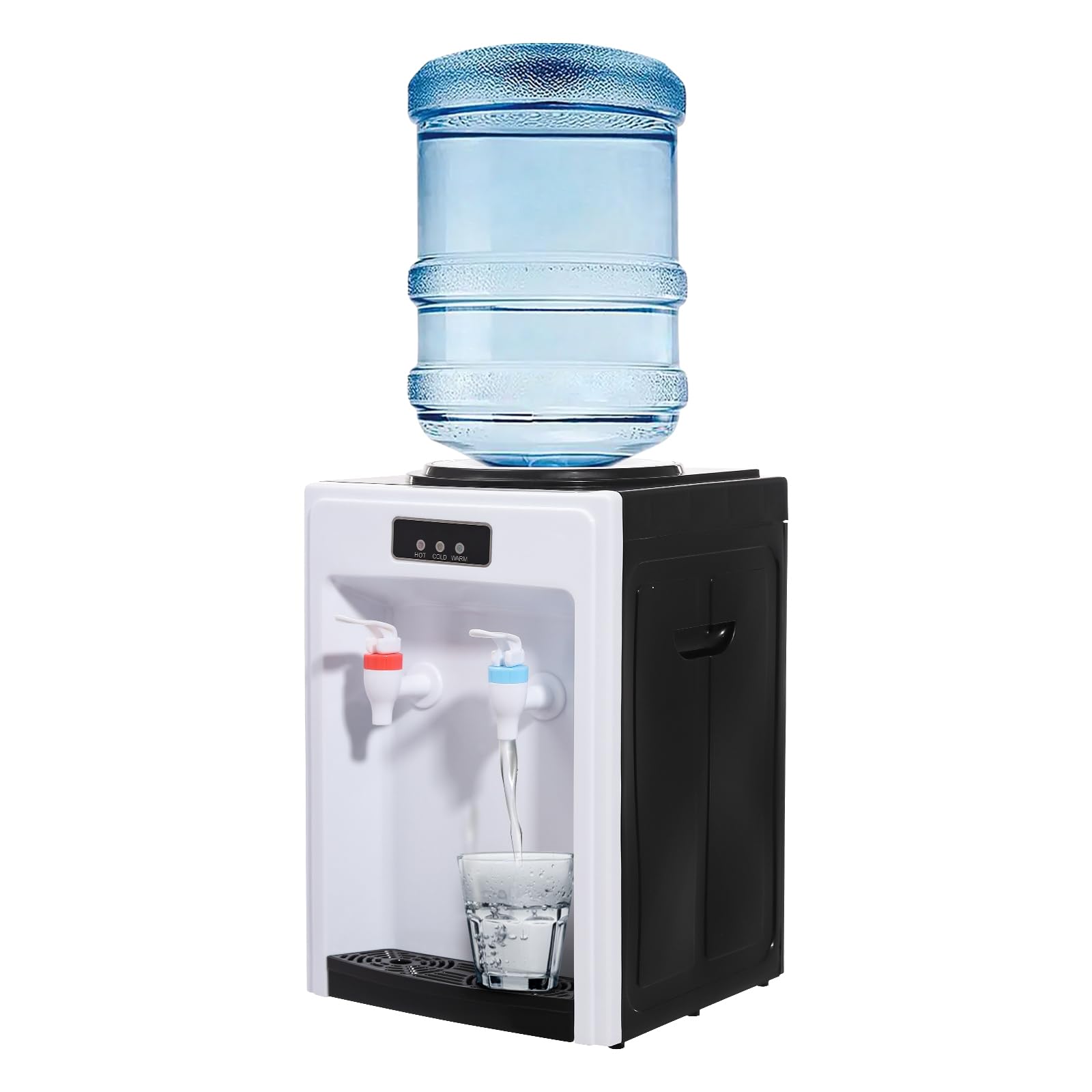 550W Elektrischer Wasserspender mit Kühlung Kalt-warm Mini Wasserspender für Den Haushalt 220 V Water Dispenser Kaltwasserspender Wasser Spender (Schwarz und Weiß)