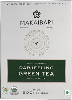 Makaibari Darjeeling Green | 500 gm Loose Leaf | Monocartoon Green Tea | Refreshing and Energizing | Handpicked Tea