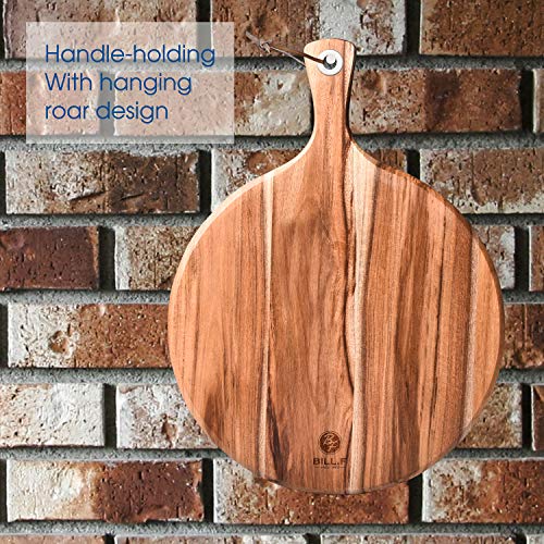 Tabla de cortar rectangular de madera de acacia con mango 40.64x30.48 cm miniatura 4