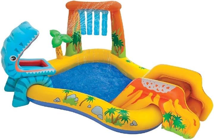 Piscina gonfiabile per bambini intex- playground dinosauri multicolore 249 x 191 x 109 cm 57444np