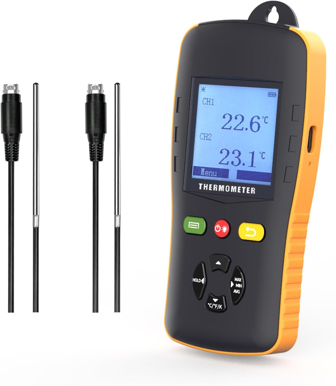 - Tzone PT100 Thermometer Data Logger with Probe,Handheld USB Temperature Logger with Sound Alarm Temp Calibration,Industrial Digital Dual Channel RTD Thermometer Recorder with Auto Report 61440 Groups