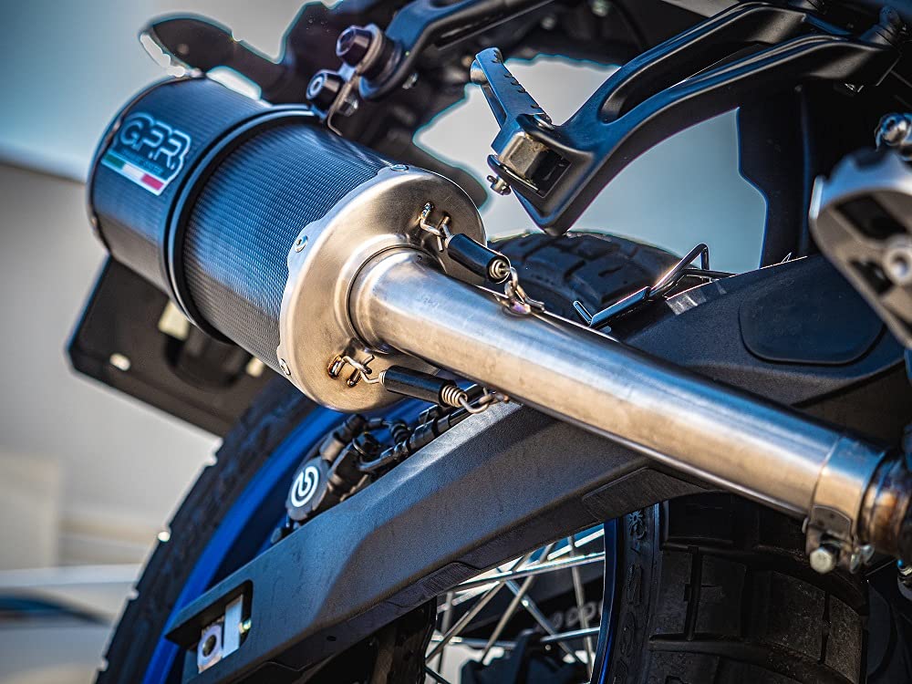 Scarico GPR compatibile con Bmw R 1250 Gs - Adventure 2019-2020, Dual Poppy, Scarico omologato, silenziatore con db killer estraibile e raccordo specifico