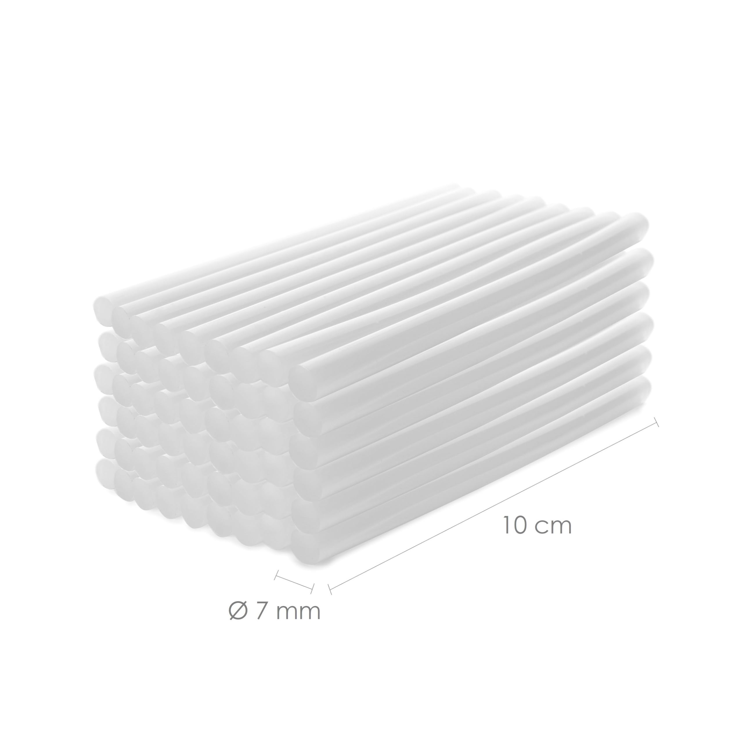 IDEA HOME Barras de Pegamento Caliente 7mm x 100mm - Transparente, Universal Palos de Pegamento Termofusible para Pistola de Pegamento Caliente Ideal para Bricolaje, Manualidades, Ocio, 50 Piezas | Universal, para pistola de pegamento caliente, ideal para