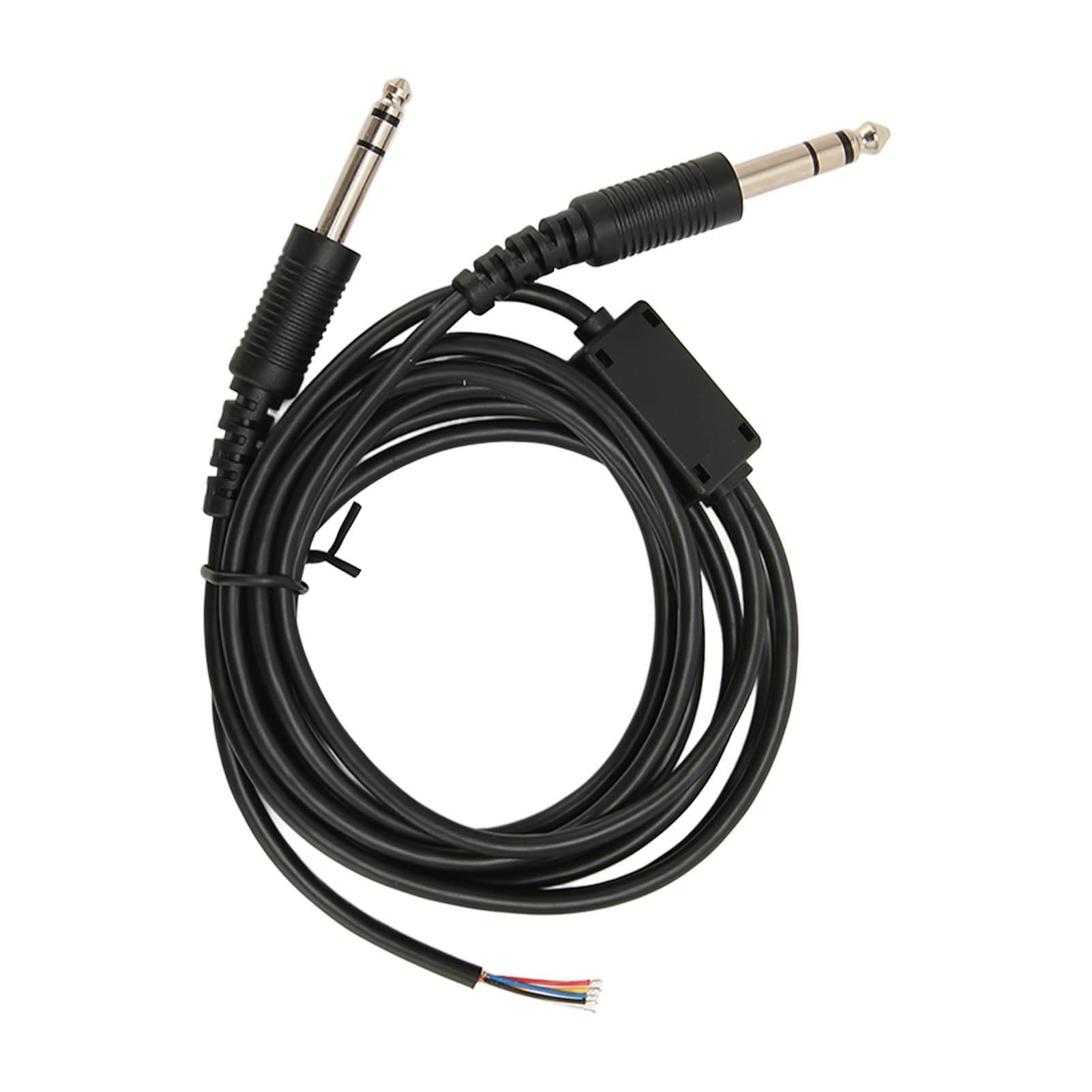 Aviation Headset Cable GA Dual Plug for David Clark AVCOMM, Aviation Headset Replacement Cable 3/16inch Microphone Plug PJ-068 and 1/4inchSpeaker Plug PJ-055