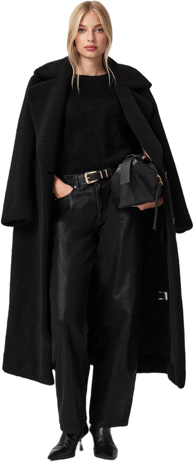 AllSaints womens Freddie Fur Coat - Image 3