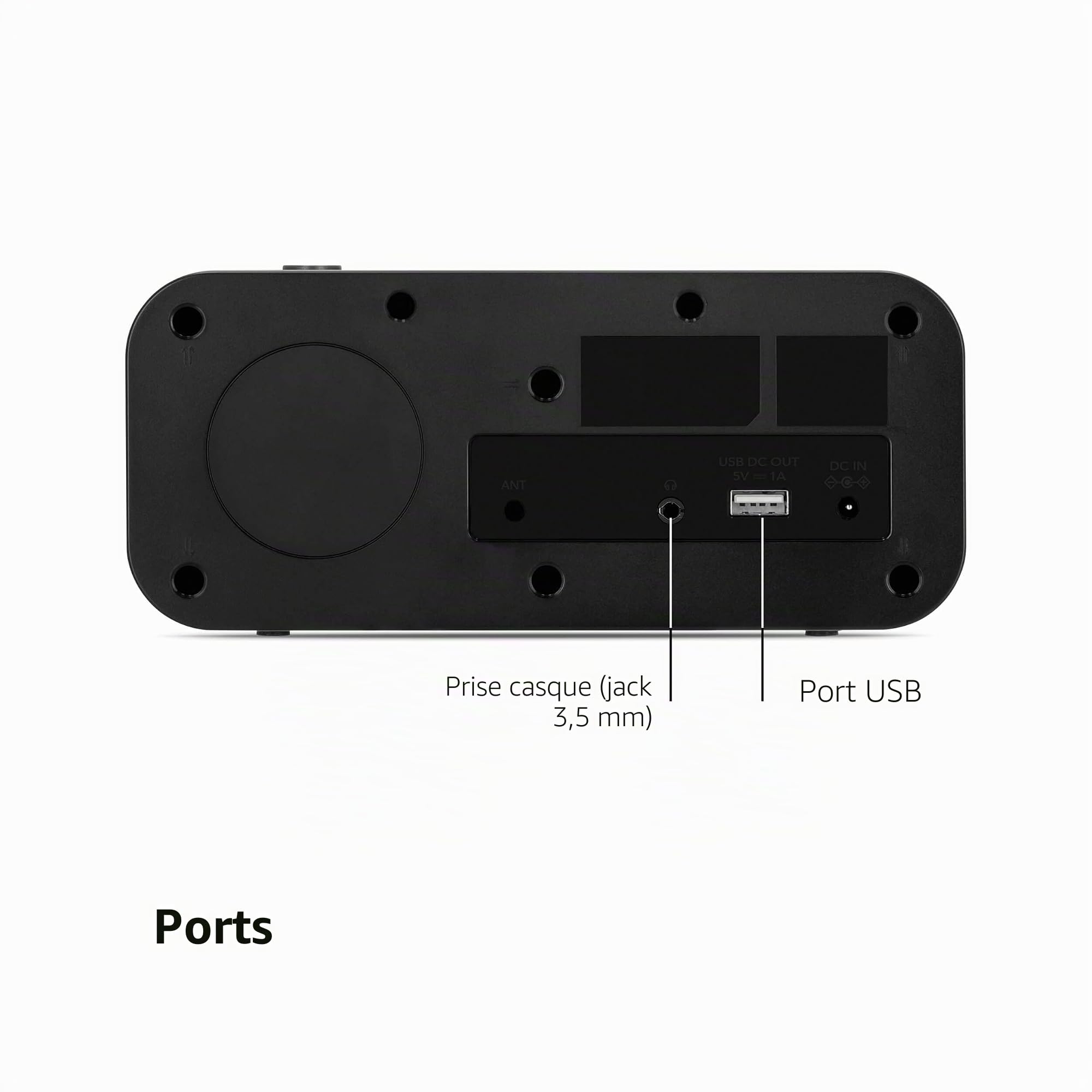 TechniSat Viola CR 1 - Dab+ Radio-réveil avec Chargement sans Fil | Dab, FM, Deux alarmes, Snooze, Mise en Veille, Fonction de Charge USB, Prise Casque, 3,3 W, écran 3,5", Bloc d'alimentation