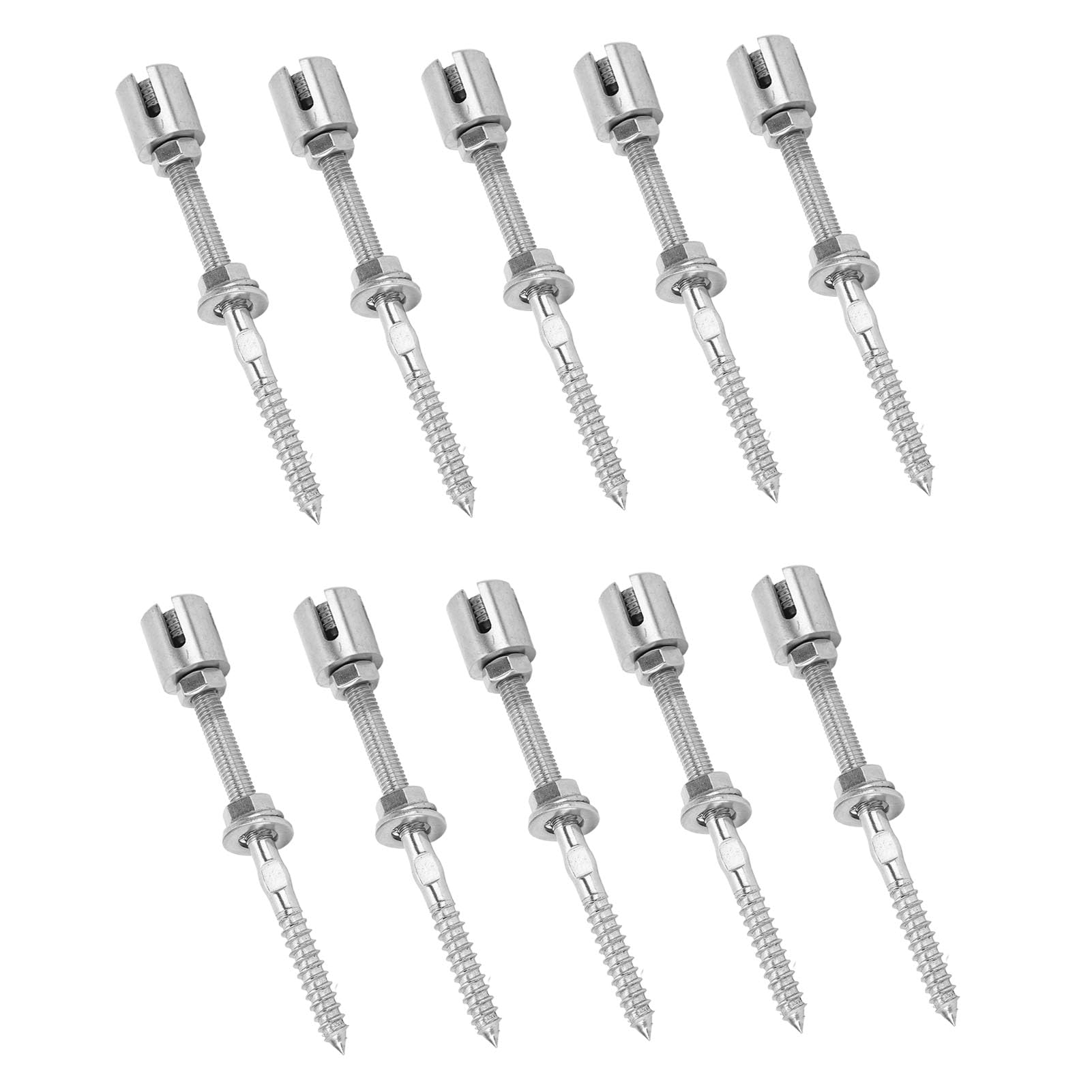 Cocoarm Morsetti per Cavi Incrociati Morsetti per Cavi Incrociati in Acciaio Inossidabile 316 10 Pezzi per Corde Inferiori a 3-4 Mm Design con Asta Filettata Resistente Alla Corrosione per Ringhiere