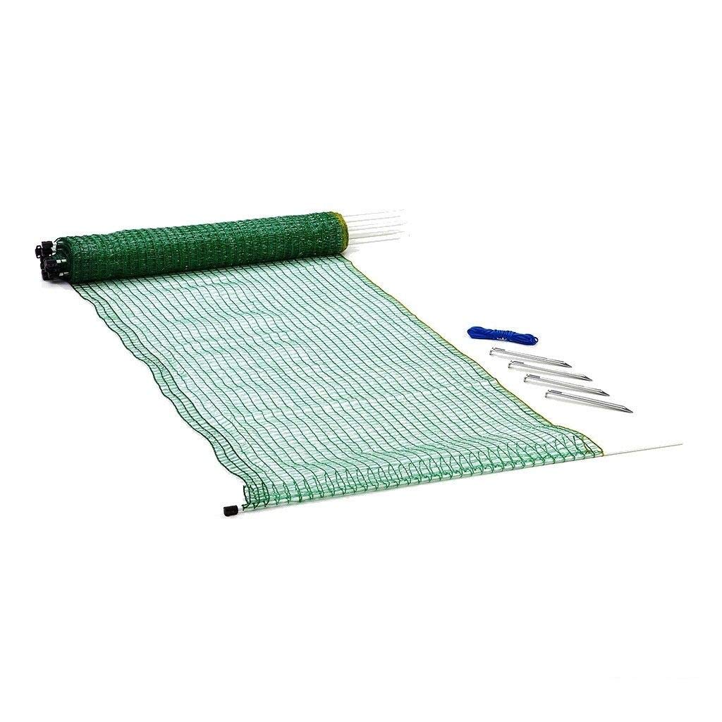 Rete perimetrale universale, altezza 80 cm e lunghezza 20 m, con 12 pali in fibra di vetro, colore verde