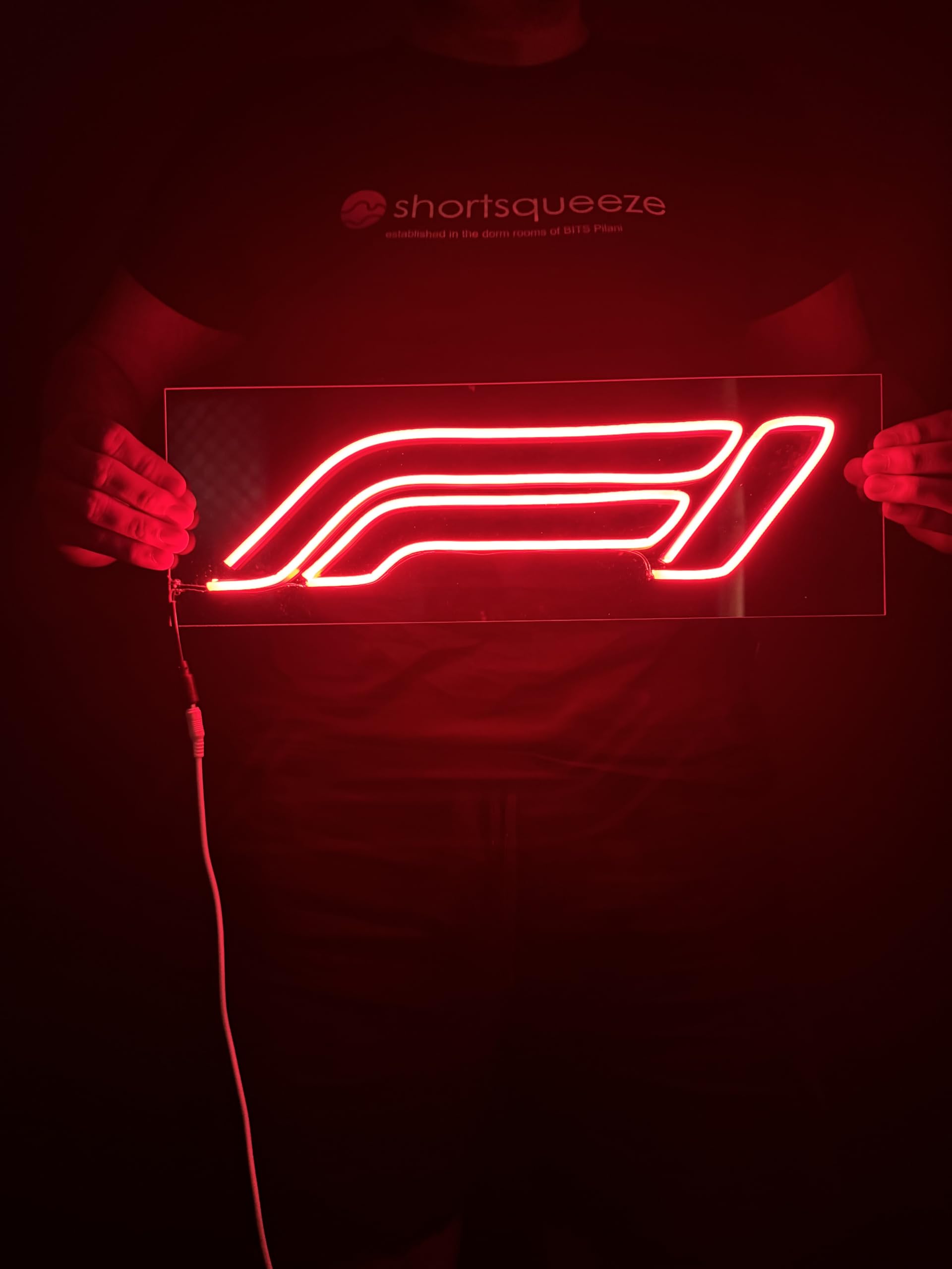 PodiumPe F1 Logo Neon LED Light in Racing Red | Aesthetic Formula