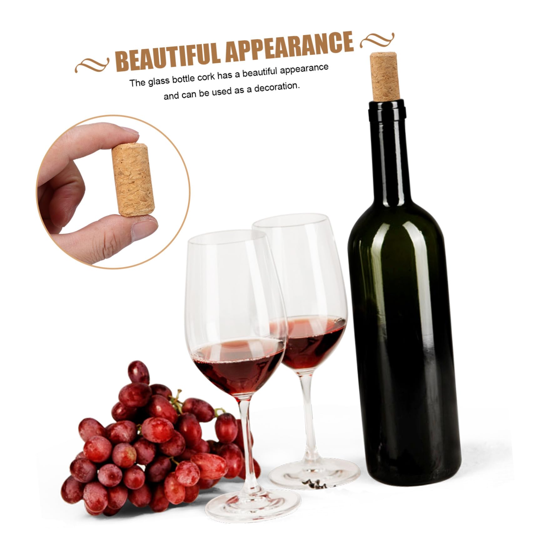VANZACK Tappi per Bottiglie di Vino in Sughero Naturale 4 X 2 X 2 CM Tenuta Stagna e Facile Inserimento per Casa Bar e Feste
