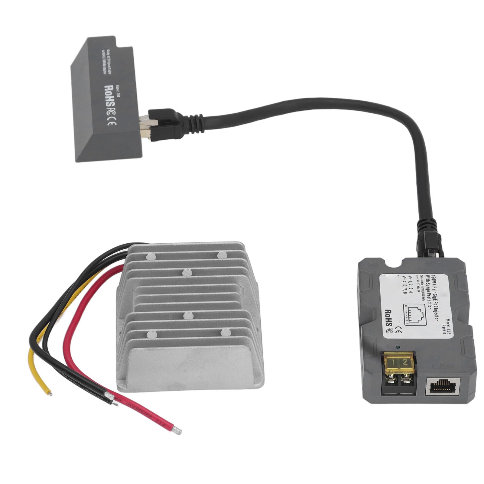 Haofy Kit de Adaptador de Cable Ethernet con Fuente de Alimentación de 150 W para Conexión de Datos Satelitales, Rendimiento Estable para Kit de Internet V2, Gigabit Ethernet, Cable Cat8
