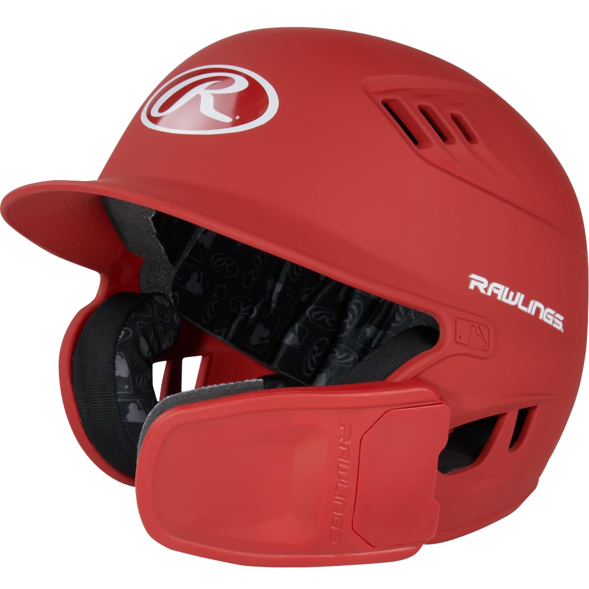 Rawlings 2022 R16 Reverse 1-Tone Baseball Batting Helmet, Senior, Matte Scarlet Red