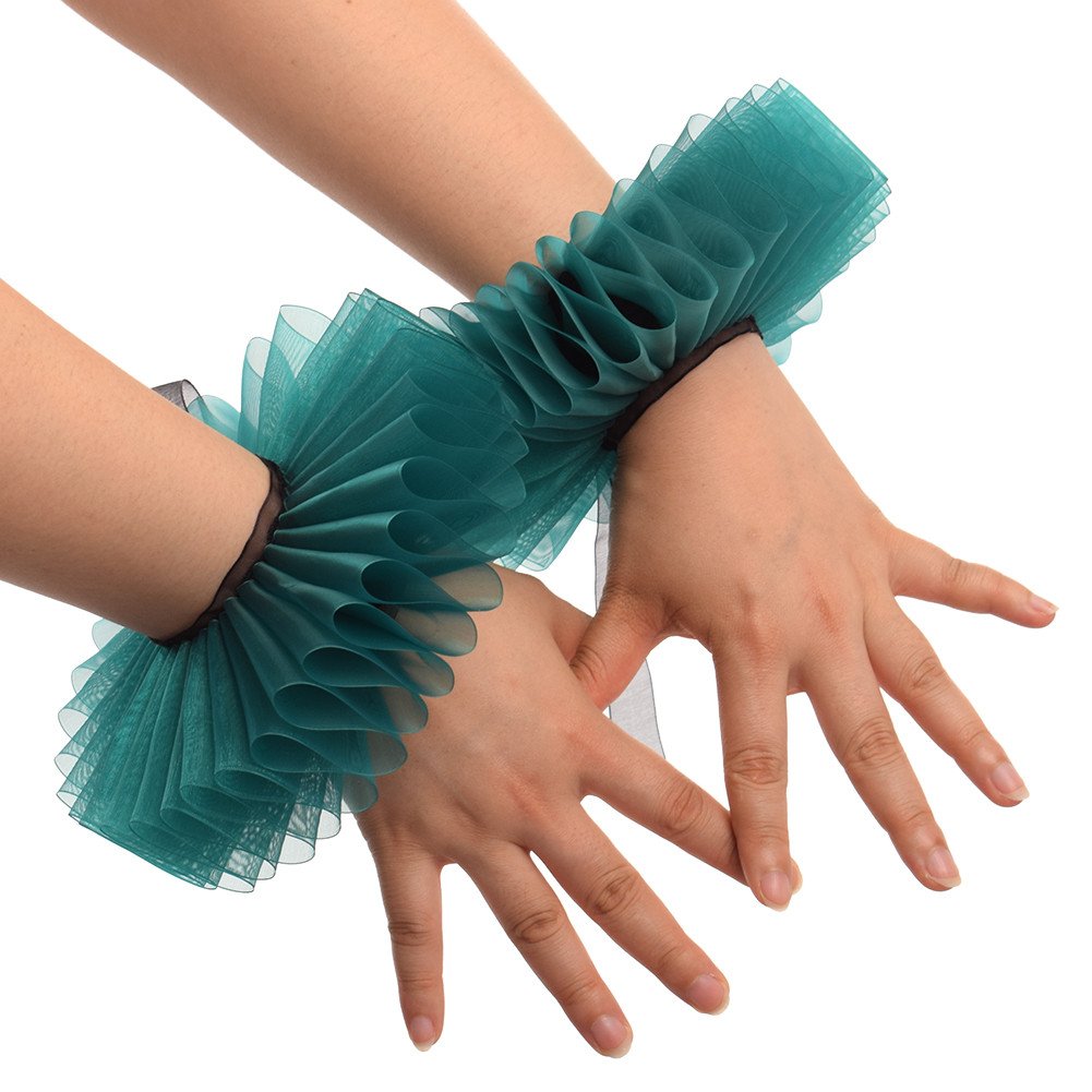 GRACEART Elizabethan Wrist Ruffs Ruffled Cuff Arm Bands For Fancy Dress (F) — image 1
