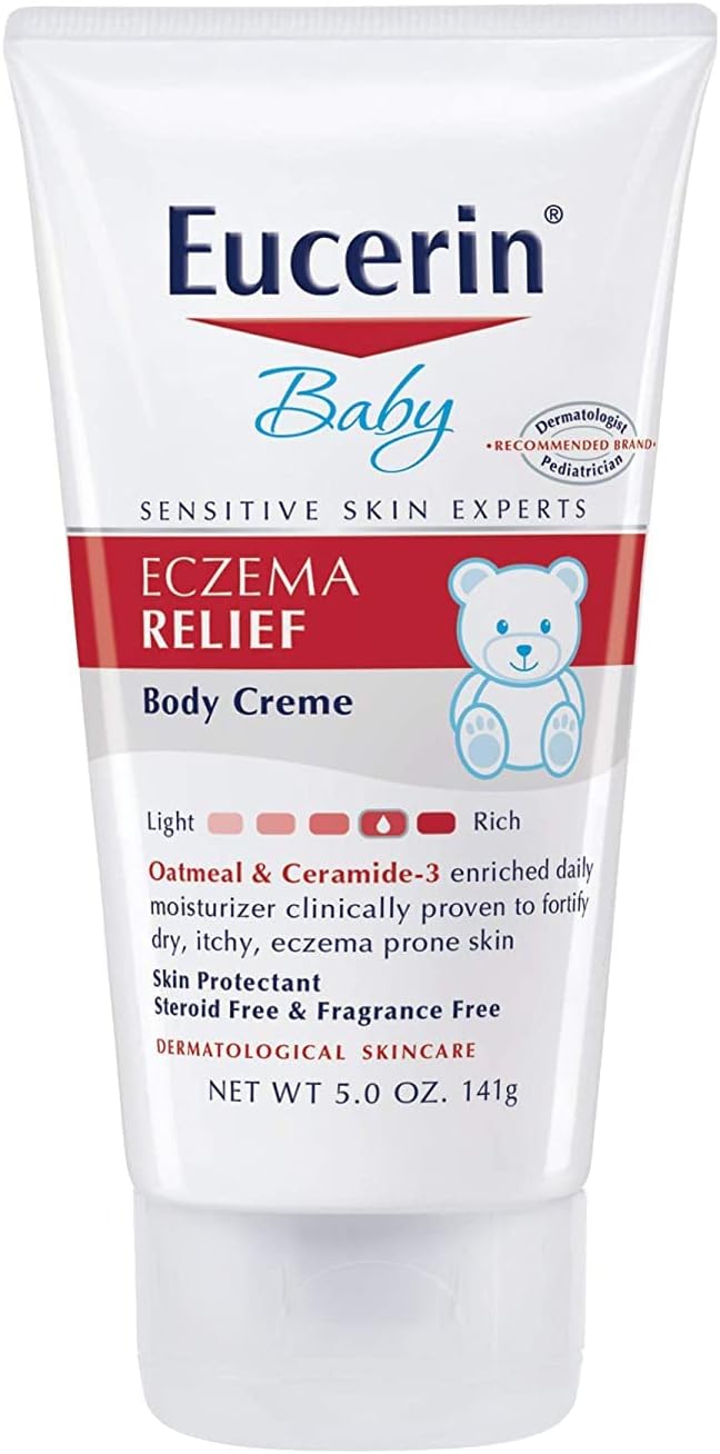 Eucerin Baby Eczema Relief Body Cream - Steroid & Fragrance Free for 3+ Months of Age - 5 oz. Tube